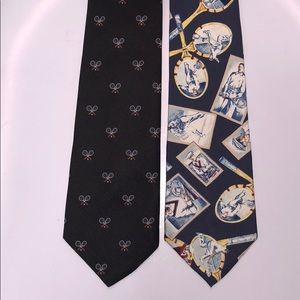 Tennis Racket Sports Gap Lot of 2 Men’s Neck Ties